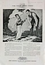 1939 John Hancock Mutual Life Insurance Company Father Son Golfing Print Ad picture