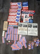 Lot of Vtg Presidential Campaign Buttons and stickers Kennedy Johnson Humphrey picture