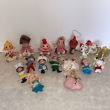 Lot 17 Vtg Christmas Ornaments Plastic Face Humpy Snoopy King Cole Elf 60’s  picture