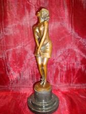 Art Deco Style Statue Sculpture Art Nouveau Style Bronze Signed picture