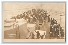 c1920's USS Pittsburgh Semaphore Drill Navy Sailors RPPC Photo Vintage Postcard picture
