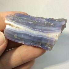 MeldedMind One Side Polished Holly Blue Specimen 2.12in Chalcedony Holley 170901 picture