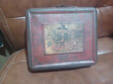 1950s ALADDIN HOPALONG CASSIDY COWBOY WESTERN LUNCH BOX RED METAL picture