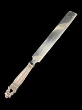 Antique Georg Jensen Denmark Stainless Steel Bread Knife Sterling Silver Handle picture