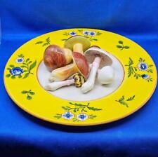 Vtg Tiffany & Co ESTE Ceramiche Italy Porcelain Plate Trompe L'Oeil Mushrooms 3D picture