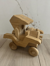 Vintage Wood Classic Antique Car Handcrafted Handmade 10” picture