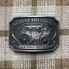 Limited Edition Vintage Sterling Silver Wells Fargo & Co Belt Buckle 1973 3.5” picture