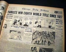 NEW YORK YANKEES Win Title Champions SUBWAY Series 1941 World Series Newspaper picture