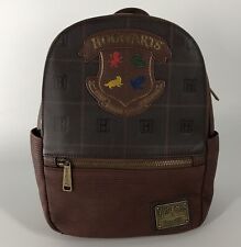 Loungefly Mini Backpack Harry Potter Hogwarts House Crests Pre Pro Sample Brown picture