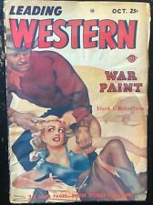 LEADING WESTERN Oct 1948 Pulp  Spicy cover. picture