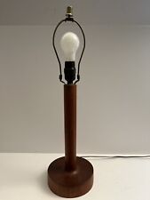 Vintage MCM Mid Century Danish Modern Solid Teak Wood Table Lamp Nice picture