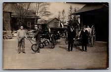 Real Photo Ithaca NY Hose Company Horsedrawn Fire Wagon New York RP RPPC D149 picture