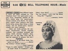 1963 TV AD~LEONTYNE PRICE SOPRANO BELL TELEPHONE HOUR  Erica Morini Violinist picture