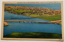 1947 NJ Postcard Ocean City Bird's Eye View Memorial Bridge Somers Point vintage picture