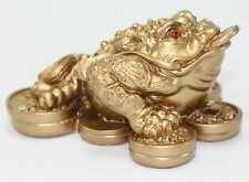 Feng Shui Mini Matte Gold Money Frog Coin Toad Paperweights Home Decor Gift picture