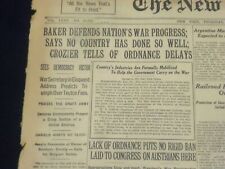 1917 DECEMBER 13 NEW YORK TIMES - BAKER DEFENDS NATION'S WAR PROGRESS - NT 8260 picture