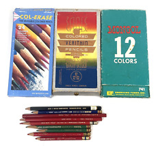 Vintage Colored Pencils Lot Prismacolor Eagle Verithin Eberhard Faber Mongol picture