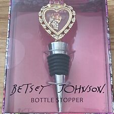 Betsey Johnson Shaker Gold Bow Heart Wine Bottle Stopper Crystal Stones New picture