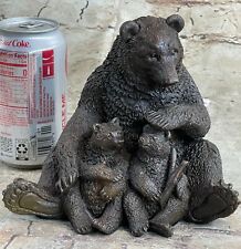 Original Kamiko Bear Family Picnic Bronze Sculpture Animal Figurine Statue DEAL picture