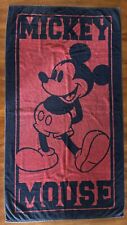 Vintage Disney Beach Towel Mickey Mouse Blue Red Reversible 33” X 61” picture