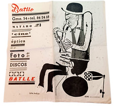 1940s Battle Foto Cine Records Lithograph Art Shopping Bag Mataró Barcelona picture