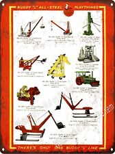 1931 Buddy L  Toy steel Hoist Digger Shovel Trench Road Metal Sign 9x12