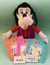 Vtg 1986 Worlds of Wonder WOW Talking Goofy Plush, Books and Cassettes, No Cord picture