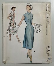 1950s Vintage McCall's 9710 Jiffy Dress Sewing Pattern Size 16 Bust 34 picture