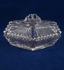 1930's Art Deco Clear Glass Trinket Box From An Elegant Vanity Set picture