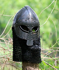 Medieval Viking Spectacles Knights Crusader Wearable Chain mail Helmet picture