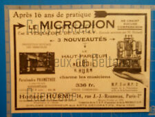 MICRODION HORACE HURM TSF RADIO Advertising 1926 Advert picture