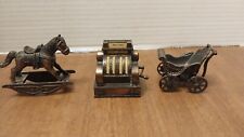 Lot Of 3 Durham Industries Miniature DieCast Metal Cash Register Horse Carriage  picture