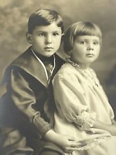 BV Photograph 1900-1910's Girl Boy Brother Sister Siblings Artistic Portrait picture