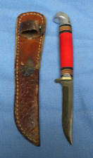 Western Boulder Colo. Red Handle, Pat'd USA, Small Fixed Blade Knife w/Sheath picture