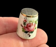 Thimble David Andersen Norway Sterling Silver Guilloche Enamel Gilt Thimble picture