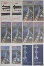 12 Official NEW YORK THRUWAY Road Maps 1959-1985 Service Areas Tolls Regulations picture