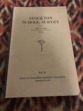 Stockton School Survey  Vol II 1938 Jesse B. Sears Standford University Californ picture