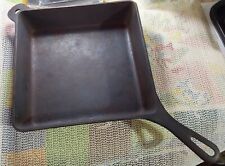 Antique Griswold 768 E Square Skillet - Estate - As Found Not Cleaned Sits Flat picture
