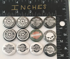 harley davidson pin lot 12 One Inch Pins Mc Motorcycle Hd Gear Attire Badge Tire picture