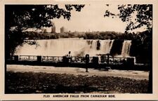 Niagra Falls NY Canada American Falls from Canadian Side Vintage Postcard Photo  picture