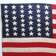 Antique 39 Star 1889 American Flag Elongated Stripes 767676 Pattern 23.5x12 #D picture