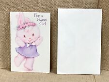 Vintage Famous Classics Forget Me Not Greeting Card Pastel Anthropomorphic Bunny picture