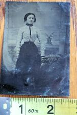 Tintype 1800's Young Girl Crazy Tiny Waist Maisie Arya Stark GOT Doppelganger picture