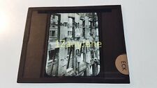 ECK HISTORIC Magic Lantern GLASS Slide WINDOWS ON SIDE OF LARGE APARTMENT BUILD picture