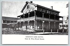 VINTAGE TELFORD PA COUNTY LINE HOTEL MAIN & WEST BROAD STREETS POSTCARD P4081 picture