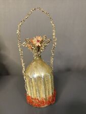 Victorian Large Wire wrapped Vase Antique Christmas Glass Ornament Germany picture