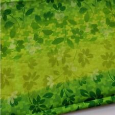 Vintage 60s 70s Lime Green Hawaiian-like Floral Fabric Cotton Chartreuse 2 YDS picture