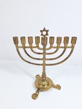 Brass Hanukkah 9 Branch Star of David Menorah Chanukah Candle Jewish picture