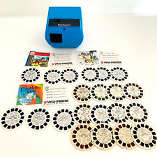 Vintage GAF View-Master Blue Entertainer Projector w/ 21 Reels Tested & Working picture