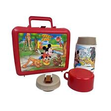 Vintage Mickey Mouse Disney City Zoo Thermos & Lunch Box Complete. Aladdin picture